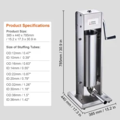 VEVOR Manual Sausage Stuffer, 7 L / 15 LBS Vertical Sausage Machine, Dual-Speed Meat Stuffer, Made Of Food-Grade 304 Stainless Steel, Silver 14 VEVOR Manual Sausage Stuffer, 7 L / 15 LBS Vertical Sausage Machine, Dual-Speed Meat Stuffer, Made Of Food-Grade 304 Stainless Steel, Silver -Aesthtic Interiors GUEST 3e37292c 2198 4830 9435 09151ccaae46