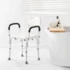 VEVOR Shower Chair, Shower Seat With Back, Non-slip Bathroom Bench Bath Chair For Elderly Disabled Handicap, 350 LBS Capacity,White