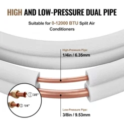 VEVOR 16FT Mini Split Line Set,1/4" & 3/8" O.D Copper Pipes Tubing And Triple-Layer Insulation,for Air Conditioning Or Heating Pump Equipment, White 10 VEVOR 16FT Mini Split Line Set,1/4" & 3/8" O.D Copper Pipes Tubing And Triple-Layer Insulation,for Air Conditioning Or Heating Pump Equipment, White -Aesthtic Interiors GUEST 3ffabacc 765c 4685 b827 f9538697e136