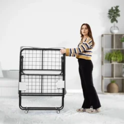 VEVOR Rollaway Bed, 31 In X 75 In Folding Bed With 5 In Mattress, Twin Size Foldable Bed With Sturdy Metal Frame & Memory Foam Mattress