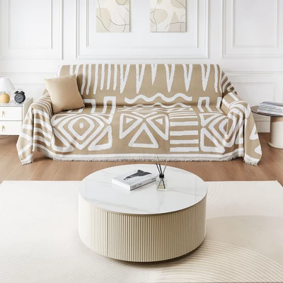 VEVOR Couch Cover, 117.72 X 71.26 Inch Boho Sofa Covers, Anti-Slip Chenille Cushion Protector For Sectional Sofa, Scratch-Resistant, Khaki 1 VEVOR Couch Cover, 117.72 X 71.26 Inch Boho Sofa Covers, Anti-Slip Chenille Cushion Protector For Sectional Sofa, Scratch-Resistant, Khaki