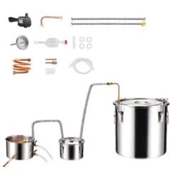 VEVOR Alcohol Still, 8 Gal / 30 L Stainless Steel Water Alcohol Distiller With Copper Coil For Fast Cooling, Dual Condenser Distiller Kit, Silver 15 VEVOR Alcohol Still, 8 Gal / 30 L Stainless Steel Water Alcohol Distiller With Copper Coil For Fast Cooling, Dual Condenser Distiller Kit, Silver -Aesthtic Interiors GUEST 40d09147 906f 4783 b8da eaa91881a433