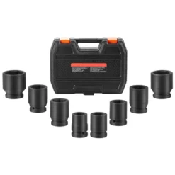 VEVOR Axle Nut Impact Socket Set, 3/4" Drive 6-Point 8-Piece Metric Spindle Nut Socket Set,CR-MO Heat Treated Large Socket Set With Storage Case Black -Aesthtic Interiors GUEST 40d4a4dc eaf1 4b6d a16d c6304abbfcc7