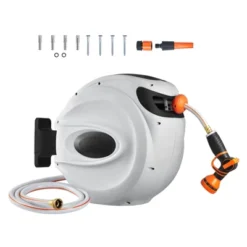 VEVOR Retractable Hose Reel, 65 Ft X 5/8 Inch, 180° Swivel Bracket Wall-Mounted, Garden Water Hose Reel With 9-Pattern Nozzle, Automatic Rewind -Aesthtic Interiors GUEST 4141ad83 4699 4b5e 863e 0df0674763c2