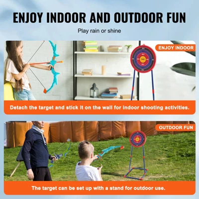 VEVOR Bow And Arrow Set For Kids, 2 Pack Archery Set With 20 Suction Cup Arrows, Standing Target, 2 Quivers, For Boys & Girls 6 7 8 9 10+ Year Old 6 VEVOR Bow And Arrow Set For Kids, 2 Pack Archery Set With 20 Suction Cup Arrows, Standing Target, 2 Quivers, For Boys & Girls 6 7 8 9 10+ Year Old - Image 6