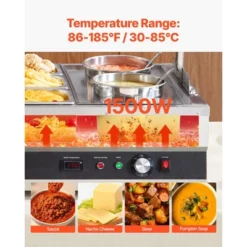 VEVOR Electric Soup Warmer, Two 6.34QT Pots & Six 1/3 Pans, Stainless Steel Commercial Food Warmer With 86~185°F Adjustable Temp, Silver 10 VEVOR Electric Soup Warmer, Two 6.34QT Pots & Six 1/3 Pans, Stainless Steel Commercial Food Warmer With 86~185°F Adjustable Temp, Silver -Aesthtic Interiors GUEST 42b60746 a2c6 41c6 858c c6c6a5d81659