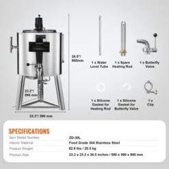 VEVOR Milk Pasteurizer 30L, Commercial Milk Pasteurization Machine, Food Grade 304 Stainless Steel, Professional Pasteurization, Silver 14 VEVOR Milk Pasteurizer 30L, Commercial Milk Pasteurization Machine, Food Grade 304 Stainless Steel, Professional Pasteurization, Silver -Aesthtic Interiors GUEST 4300f9e3 dd24 4ab5 8e00 2869ef6d253d