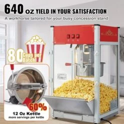 VEVOR Popcorn Maker, 1440W Popcorn Popper Machine, 12 Oz Kettle Makes 80 Cups Per Batch, Countertop Popcorn Maker With Tempered Glass -Aesthtic Interiors GUEST 431c6ec4 cc2c 4d63 be8f f690343524a0