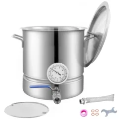 VEVOR Stainless Steel Kettle, 5 GALLON Brewing Pot, Tri Ply Bottom For Beer, Brew Kettle Pot, Home Brewing Supplies Includes Lid, Handle,Thermometer -Aesthtic Interiors GUEST 4337355c e50d 430f 936a 2ad8fee5ef0d