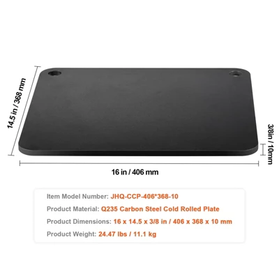 VEVOR Pizza Steel, 16" X 14.5" X 3/8" Pizza Steel Plate For Oven, Pre-Seasoned Carbon Steel Pizza Baking Stone With 20X Higher Conductivity 7 VEVOR Pizza Steel, 16" X 14.5" X 3/8" Pizza Steel Plate For Oven, Pre-Seasoned Carbon Steel Pizza Baking Stone With 20X Higher Conductivity - Image 7