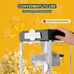 VEVOR Popcorn Maker, 480W Popcorn Popper Machine, 4 Oz Kettle Makes 1.5 Gallon Per Batch, Tabletop Popcorn Maker, Includes 3 Scoops, Black -Aesthtic Interiors GUEST 435e9643 99c9 4f5d 9efa 16023a97449c