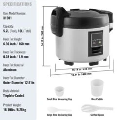 VEVOR Commercial Rice Cooker, 60-Cup Rice Cooker, 13.74 Qt / 13 Liter Large Rice Cooker And Warmer With Nonstick Inner Pot, 12-Hour Keep Warm -Aesthtic Interiors GUEST 43aa3f44 2981 4fce 8d33 c2d8f9d51786