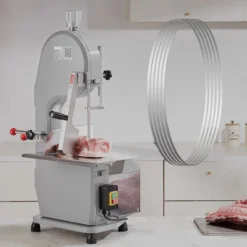 VEVOR Band Saw Blade, 65x0.63x0.02 Inch, 5 PCS/Pack Meat Bandsaw Blades For Replacement, Carbon Steel Blade, Silver