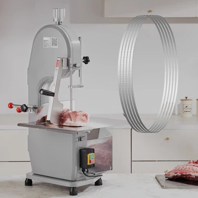 VEVOR Band Saw Blade, 65x0.63x0.02 Inch, 5 PCS/Pack Meat Bandsaw Blades For Replacement, Carbon Steel Blade, Silver 1 VEVOR Band Saw Blade, 65x0.63x0.02 Inch, 5 PCS/Pack Meat Bandsaw Blades For Replacement, Carbon Steel Blade, Silver