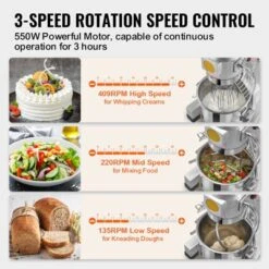 VEVOR Commercial Food Mixer, 10L Stand Mixer With 3 Adjustable Speeds, 550W Dough Mixer With Stainless Steel Bowl And 3 Mixing Attachments, Silver 12 VEVOR Commercial Food Mixer, 10L Stand Mixer With 3 Adjustable Speeds, 550W Dough Mixer With Stainless Steel Bowl And 3 Mixing Attachments, Silver -Aesthtic Interiors GUEST 442a9488 119c 4c5e b1b5 c942b2ea867f