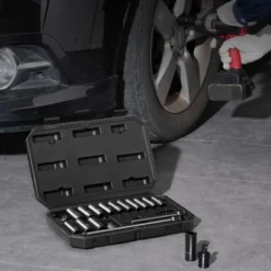 VEVOR Drive Impact Socket Set 3/8" - 18 Piece Deep Socket Set Metric 8-22mm - 6 Point CR-V Alloy Steel For Auto Repair,BLACK -Aesthtic Interiors GUEST 443813c9 4db4 49bc 99d4 c9cae59d56a0