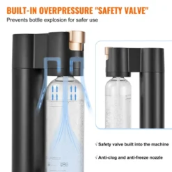 VEVOR Sparkling Water Maker, Soda Maker Machine For Home Carbonating, Seltzer Water Starter Kit With BPA Free 1L PET Bottle, Compatible, Black -Aesthtic Interiors GUEST 45156f7f b035 419a 9022 d3cd8f0fb611