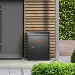 VEVOR Package Delivery Boxes For Outside 15.4" X 10.6" X 20.5", Galvanized Steel Wall Mount Mailbox With Coded Lock, Anti-Theft Baffle