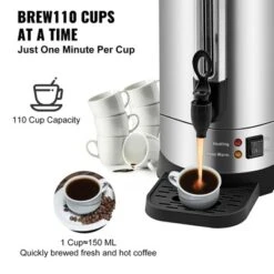 VEVOR Commercial Coffee Urn, 110 Cups Stainless Steel Large Coffee Dispenser, 1500W 110V Electric Coffee Maker Urn For Quick Brewing -Aesthtic Interiors GUEST 454d1ab0 6c80 470c 8115 ec63e459a8a8