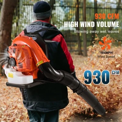 VEVOR Backpack Leaf Blower, 79CC 2-Cycle Gas Leaf Blower With 3L Fuel Tank, 930CFM Air Volume 184MPH Speed, Ideal For Lawn Care, Leaf Cleaning 2 VEVOR Backpack Leaf Blower, 79CC 2-Cycle Gas Leaf Blower With 3L Fuel Tank, 930CFM Air Volume 184MPH Speed, Ideal For Lawn Care, Leaf Cleaning - Image 2
