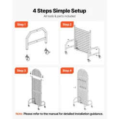 VEVOR 2 Packs Grid Wall Panels, 1.9 X 5.4 Ft Wire Grid Panels Display Rack, Movable Art Display Shelf With Wheels And 20 Hooks, Black 10 VEVOR 2 Packs Grid Wall Panels, 1.9 X 5.4 Ft Wire Grid Panels Display Rack, Movable Art Display Shelf With Wheels And 20 Hooks, Black -Aesthtic Interiors GUEST 4585bfe0 d7e5 427c b250 12e94a056ab1