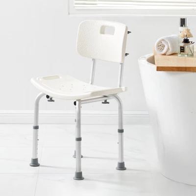 VEVOR Shower Chair, Shower Seat With Back, Adjustable Height Shower Stool, Shower Chair For Inside Shower Bathtub, 350 Lbs Capacity, White 1 VEVOR Shower Chair, Shower Seat With Back, Adjustable Height Shower Stool, Shower Chair For Inside Shower Bathtub, 350 Lbs Capacity, White