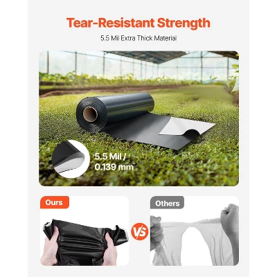 VEVOR 10' X 100' Plastic Sheeting Heavy Duty, 6 Mil Thick Plastic Sheeting Roll, Plastic Drop Cloth Painters Tarp Covering 2 VEVOR 10' X 100' Plastic Sheeting Heavy Duty, 6 Mil Thick Plastic Sheeting Roll, Plastic Drop Cloth Painters Tarp Covering - Image 2