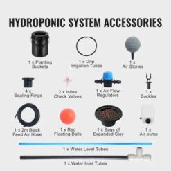 VEVOR DWC Hydroponics Grow System, Hydroponic Growing System With Top Drip Kit, 5-Gallon Deep Water Culture With Air Pump, Black -Aesthtic Interiors GUEST 45f56b06 2a5d 4c32 8df3 ae30556bf2ff