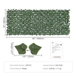 VEVOR Ivy Privacy Fence, 39 X 98 In Artificial Green Wall Screen, Greenery Ivy Fence With Strengthened Joint, Faux Hedges Vine Leaf Decoration -Aesthtic Interiors GUEST 46423f37 4608 4997 b52f ef2a76067f79