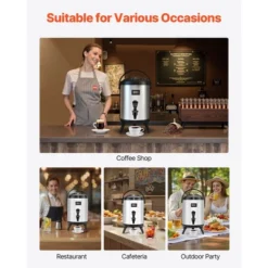 VEVOR Insulated Beverage Dispenser, 1.5 Gal/6L Stainless Steel Thermal Drink Server With Spigot & Temp Display, For Hot And Cold Drinks, Silver -Aesthtic Interiors GUEST 46463b0f b8e9 4c37 8d08 d68d667efd42