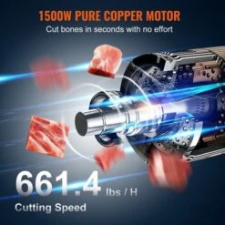 VEVOR Electric Meat Bandsaw, 1500W Stainless Steel Countertop Bone Sawing Machine, Workbeach 19.3" X 15", 0.16-7.9 Inch Cutting Thickness, Silver -Aesthtic Interiors GUEST 4672d331 e43d 4acb be57 0a0ed4fd19b1