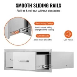 VEVOR Outdoor Kitchen Drawers 30" W X 10" H X 20" D, Horizontal Double BBQ Access Drawers Stainless Steel With Handle, BBQ Island Drawers, Silver -Aesthtic Interiors GUEST 46741de0 6fa9 46bc ad60 4fc3f0e40449