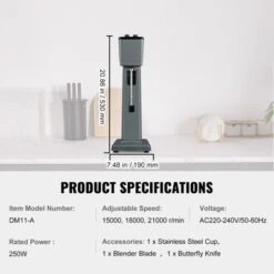 VEVOR Milkshake Maker Machine, 375W Commercial Milk Shake Maker Mixer, Single Head Drink Mixer Blender Machine, 3-Speed Milkshake Blender, Gray -Aesthtic Interiors GUEST 468095c7 be06 4b30 aec2 e994ce70eee9