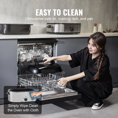 VEVOR Electric Roaster Oven, 26 QT Turkey Roaster Oven With Self-Basting Lid,1450W Roaster Oven With Defrost & Warm Function, Adjustable Temperature 6 VEVOR Electric Roaster Oven, 26 QT Turkey Roaster Oven With Self-Basting Lid,1450W Roaster Oven With Defrost & Warm Function, Adjustable Temperature - Image 6