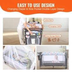 VEVOR Baby Bassinet, 77 Lbs Load Capacity, Easy To Fold Portable Baby Bassinet Bedside Sleeper With Storage Basket And Wheels 11 VEVOR Baby Bassinet, 77 Lbs Load Capacity, Easy To Fold Portable Baby Bassinet Bedside Sleeper With Storage Basket And Wheels -Aesthtic Interiors GUEST 47a3097c 274b 430d a97c 4ca61db91962