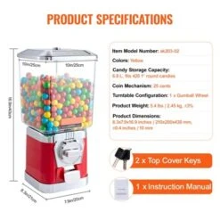 VEVOR Gumball Machine For Kids, 17"H Home Candy Vending Machine, PC Gumball Dispenser, Bubble Gum Machine For Game Stores, Coin Operated Gumball Bank -Aesthtic Interiors GUEST 47aaef2d c391 493d b54c 7a0d4a753859