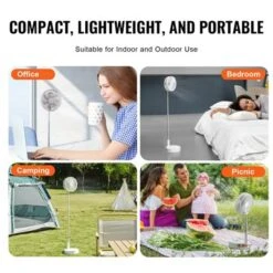 VEVOR 8 Inch Foldable Oscillating Standing Fan With Remote Control, 4 Speed Adjustable Portable Desk Quiet Fan, 7200mah Small Fan -Aesthtic Interiors GUEST 47b39398 c309 4c5e 97ec ee09fdb782fe