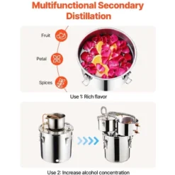 VEVOR Alcohol Still, 3 Gal / 11.4 L Stainless Steel Water Alcohol Distiller With Copper Coil For Fast Cooling, Dual Condenser Distiller Kit, Silver 11 VEVOR Alcohol Still, 3 Gal / 11.4 L Stainless Steel Water Alcohol Distiller With Copper Coil For Fast Cooling, Dual Condenser Distiller Kit, Silver -Aesthtic Interiors GUEST 47d4243d d9c9 4ab9 a852 79c36d729cc2