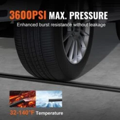 VEVOR Pressure Washer Hose, 50 FT, 1/4" Kink Free M22-14mm Brass Thread Replacement For Most Brand Pressure Washers, 3/4'' Bending Radius, Black -Aesthtic Interiors GUEST 480d5367 7876 4fd8 9ae7 a5eadf385ffc