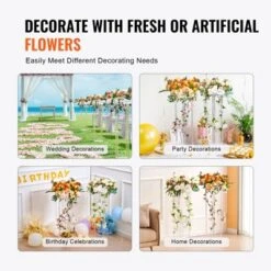 VEVOR 10PCS 23.6inch High Wedding Flower Stand, With Acrylic Laminate,Acrylic Vase Column Geometric Centerpiece Stands, Floral Display Rack -Aesthtic Interiors GUEST 4879d034 f3d2 4b35 825d e39bda62caf7