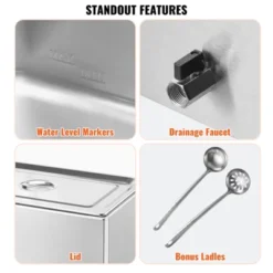 VEVOR Commercial Food Warmer, 1 X 19QT Electric Steam Table, 1200W Professional Countertop Stainless Steel Buffet Bain Marie -Aesthtic Interiors GUEST 4a263ec6 aa5e 4cdf beda e1d7b3d0e988