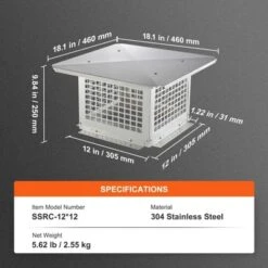 VEVOR Chimney Cap, 12 X 12 Inch, 304 Stainless Steel Fireplace Chimney Cover, Not Easily Toppled & Practical Accessories & Easy Installation, Silver -Aesthtic Interiors GUEST 4a4abdc1 4a97 45f2 b7bb 5ea19bb2a803