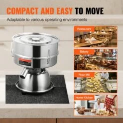 VEVOR Automatic Electric Vibrating Sieve, Stainless Steel Sifter Shaker Machine With 10+60 Mesh, 45W Automatic Powder Sifter Machine Countertop -Aesthtic Interiors GUEST 4a8087c6 0501 47a0 827b 670f4be06809