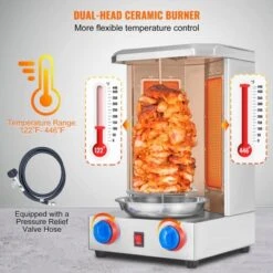 VEVOR Shawarma Grill Machine, 13 Lbs Capacity, Chicken Cooker Machine With 2 Burners, Gas Vertical Broiler Gyro Rotisserie Oven Doner Kebab Machine -Aesthtic Interiors GUEST 4ab81054 4b41 4c24 bb83 6fad95348b57