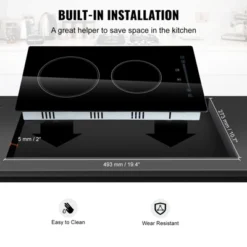 VEVOR Built In Electric Stove Top, 20 X 11.6 Inch 2 Burners, 240V Glass Radiant Cooktop With Sensor Touch Control, Timer & Child Lock Included -Aesthtic Interiors GUEST 4b278c07 0e87 4939 bfc6 2645dc2fdcdd