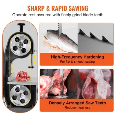 VEVOR Band Saw Blade, 65x0.63x0.02 Inch, 5 PCS/Pack Meat Bandsaw Blades For Replacement, Carbon Steel Blade, Silver 4 VEVOR Band Saw Blade, 65x0.63x0.02 Inch, 5 PCS/Pack Meat Bandsaw Blades For Replacement, Carbon Steel Blade, Silver - Image 4