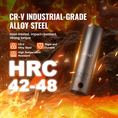 VEVOR 3/8" Drive Impact Socket Set, 11 Piece Deep Socket Set SAE 5/16"-1", 6 Point CR-V Alloy Steel For Auto Repair, Easy-to-Read Size Markings 2 VEVOR 3/8" Drive Impact Socket Set, 11 Piece Deep Socket Set SAE 5/16"-1", 6 Point CR-V Alloy Steel For Auto Repair, Easy-to-Read Size Markings - Image 2