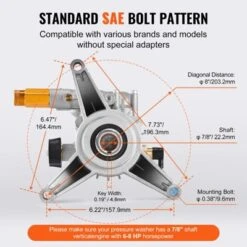 VEVOR Pressure Washer Pump, 7/8" Shaft Vertical, 3300 PSI, 3.0GPM, Replacement Power Washer Pumps Kit With 5 Nozzles,Hardware And Siphon Tube,Silver -Aesthtic Interiors GUEST 4bde5764 def6 4077 a8b7 ff2986b0e3e3