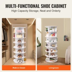 VEVOR 7 Tiers Rotating Shoe Rack Tower, 360°Spinning Shoe Display, Revolving Shoe Rack Storage Round Carousel, Lazy Susan Shoe Rack Organizer, White -Aesthtic Interiors GUEST 4beab521 ac80 401f 88ce ea0c95260c52
