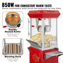 VEVOR Popcorn Maker With Cart, 850W Popcorn Popper Machine, 8 Oz Kettle Makes 48 Cups Per Batch, Popcorn Maker Equipped With Tempered Glass 12 VEVOR Popcorn Maker With Cart, 850W Popcorn Popper Machine, 8 Oz Kettle Makes 48 Cups Per Batch, Popcorn Maker Equipped With Tempered Glass -Aesthtic Interiors GUEST 4c561439 0a6c 4650 a8e3 f463f9a62b1d